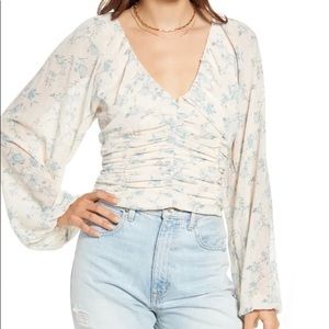 Free people final rose blouse v neck long sleeve